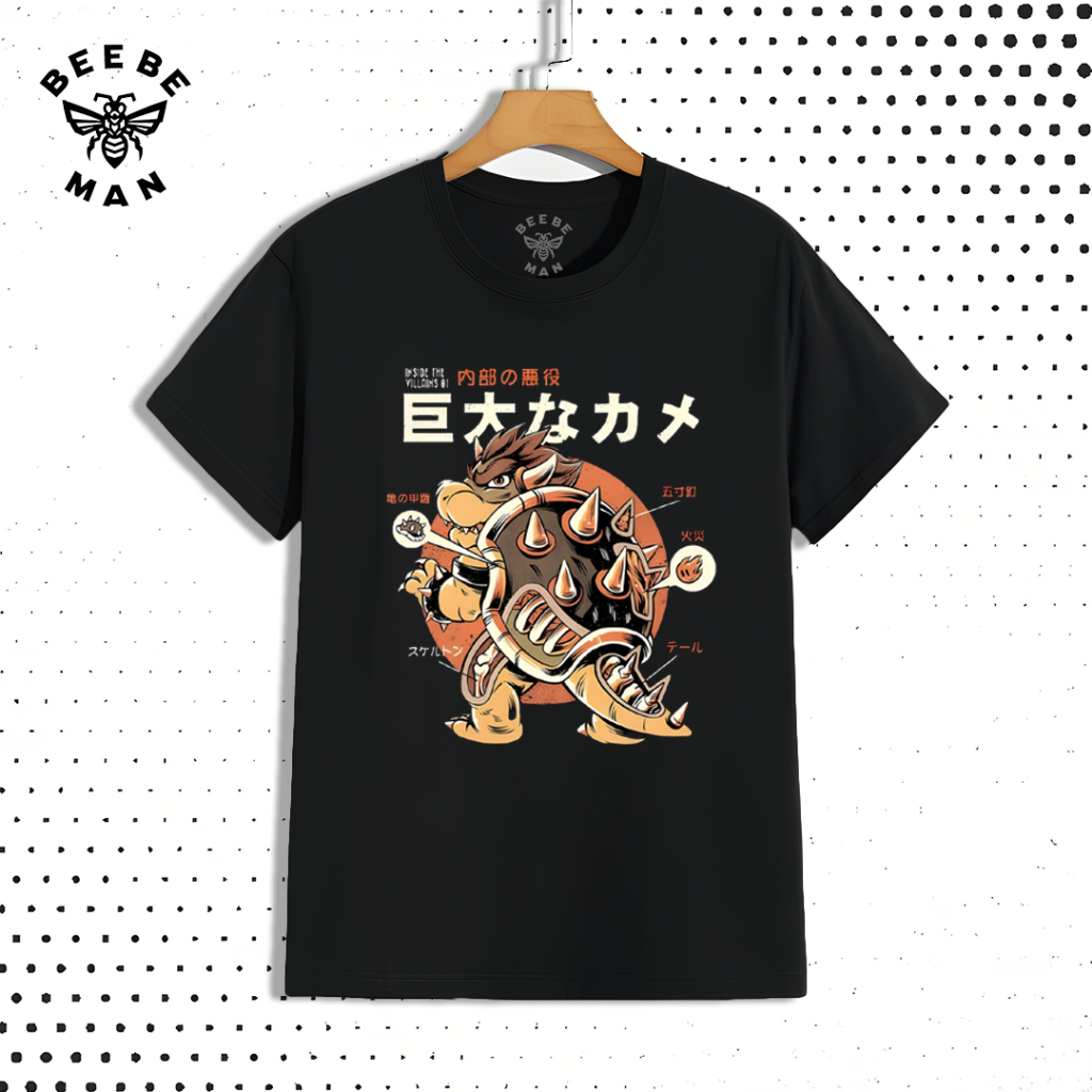 Kaos Pria Basic Remaja dan Dewasa Motif Kura - Kura Jepang Katun 24s Distro