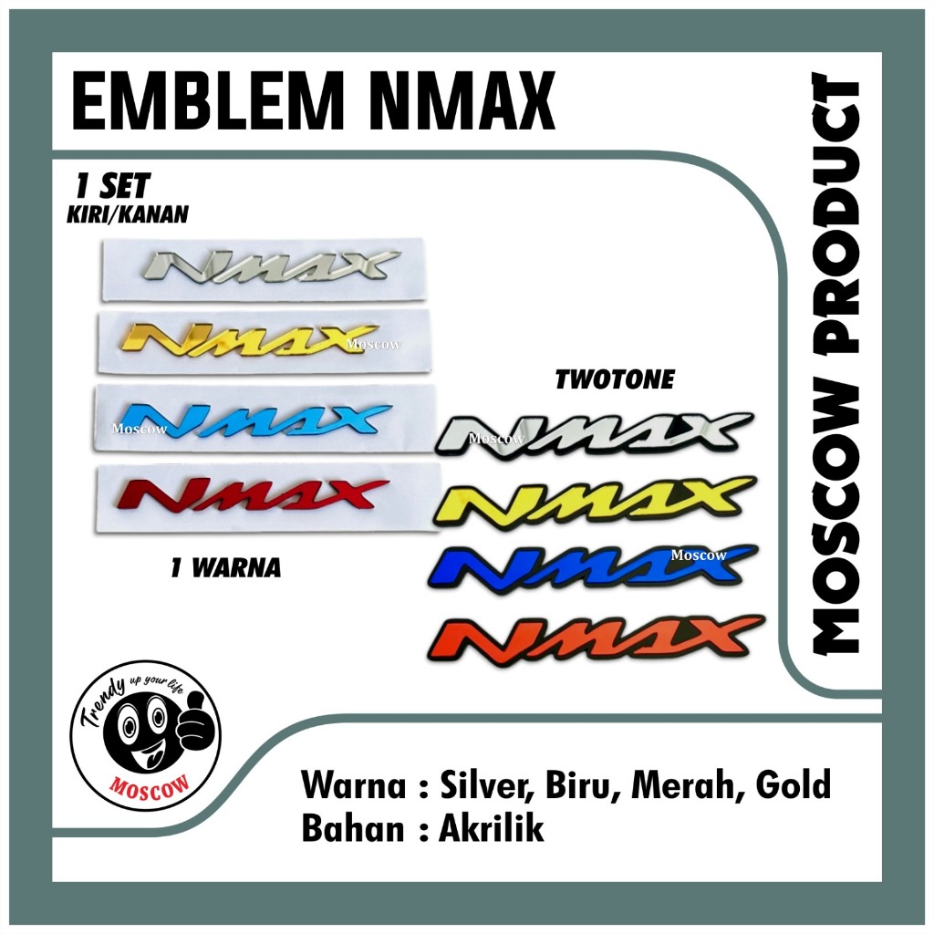 EMBLEM YAMAHA NMAX SET 2 PCS KANAN KIRI STICKER EMBLEM NMAX 3D TIMBUL Badge LOGO YAMAHA NMAX STIKER 
