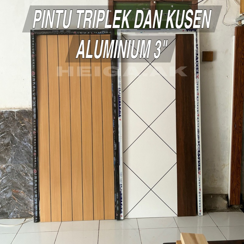 Satu set pintu plus kusen aluminium / Pintu plus kusen aluminium / 1 paket pintu plus aluminium