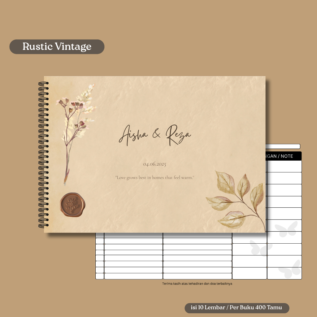 

Guest Book isi 400 nama Buku Tamu Undangan soft cover