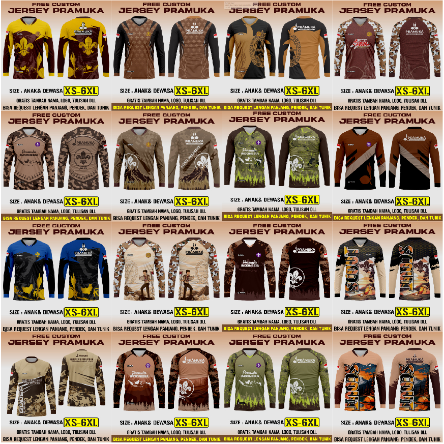 KATALOG 1 JERSEY PRAMUKA ATASAN PANJANG VNEK SERIES PEMBINA / PENGGALANG / BAJU PDL GURU / BAJU GURU