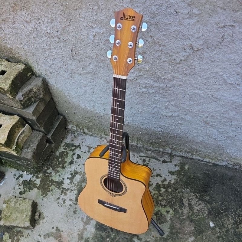 Gitar Akustik Steel String Original dluxe Ukuran jumbo Cutway tipe DW-100