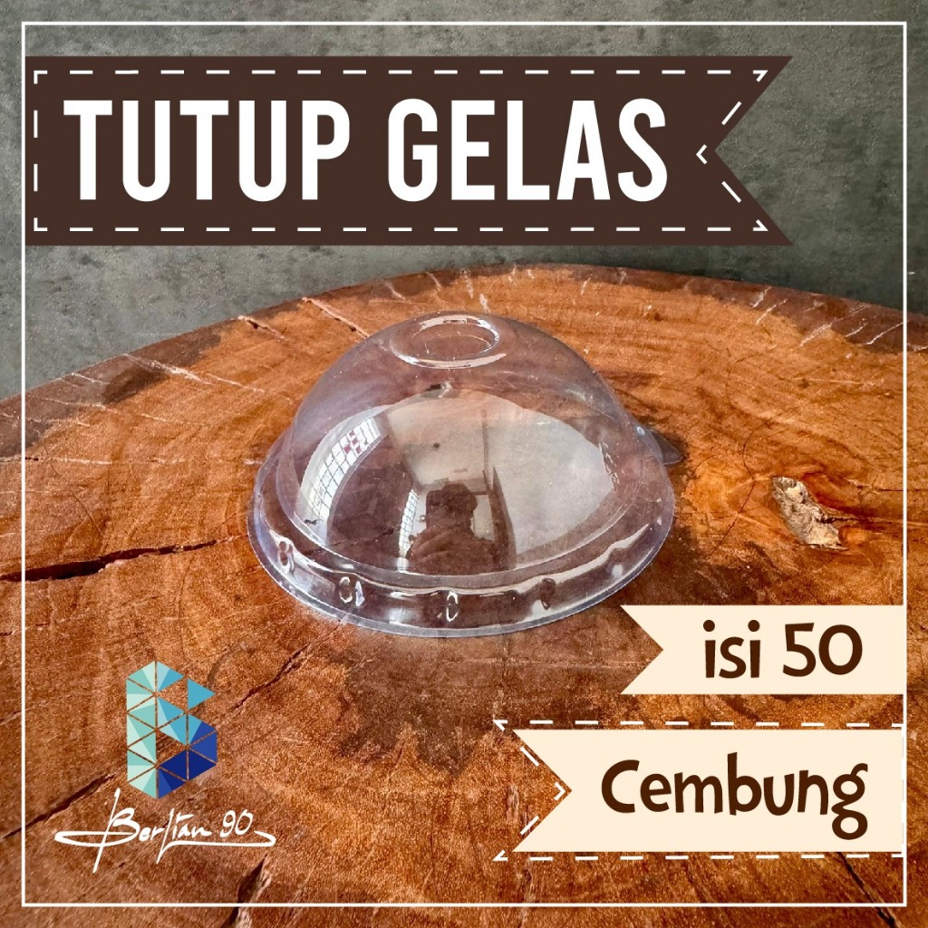 Tutup gelas cup tutup cup Cembung isi 50 tutup gelas cembung PET