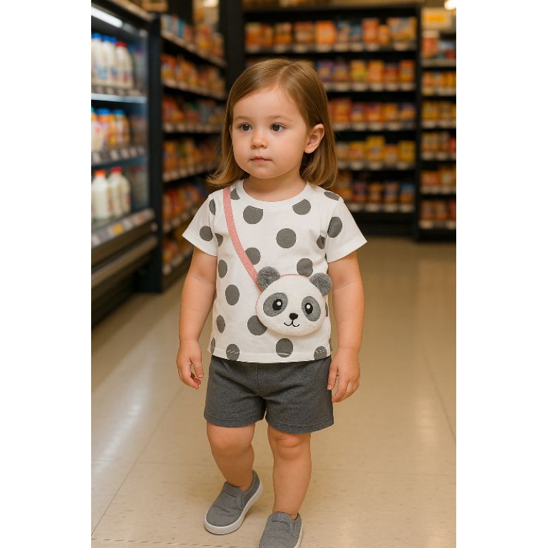 Set Panda Malwee- Setelan Malwee- Setelan Anak Perempuan- Baju Anak Lucu