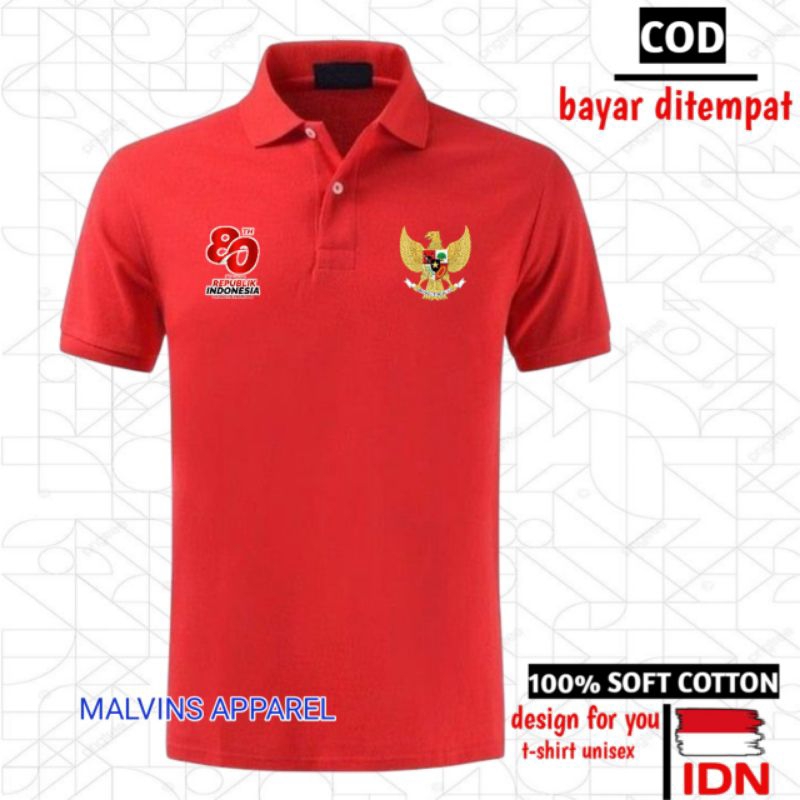 kaos kerah kemerdekaan / kaos wengky / kaos polo kemerdekaan / kaos kerah sablon garuda