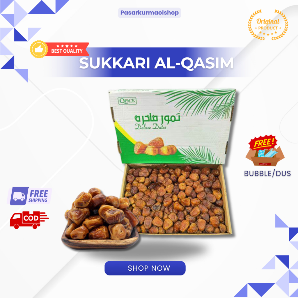 

Kurma Sukkari 3Kg – Fresh, Manis, Lembut | Packing Rapi Aman | Kemasan Dus Random