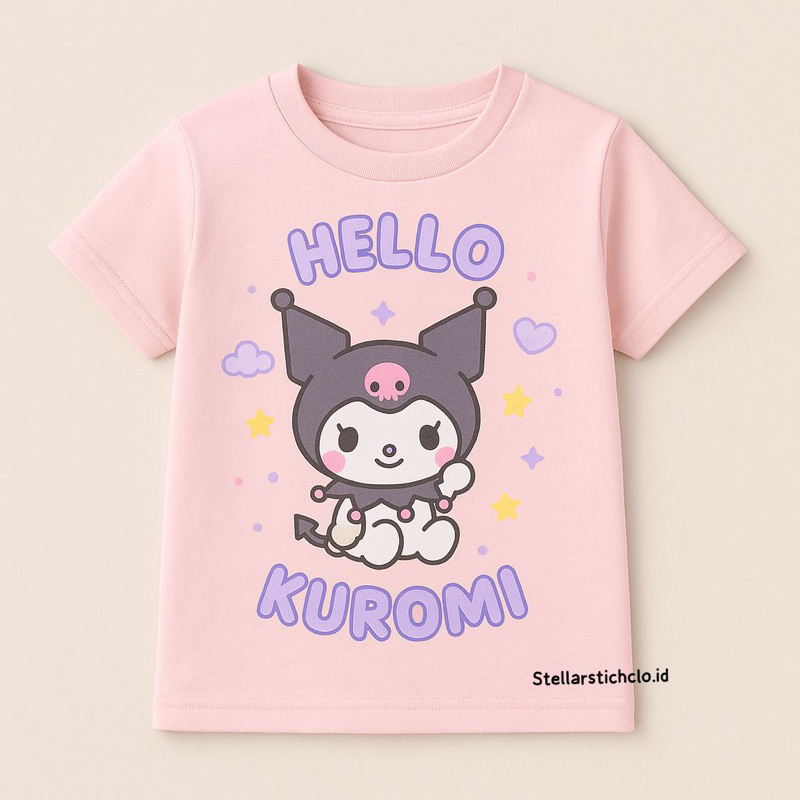 T-Shirt kuromi / Kaos Anak Kuromi Lucu Murah Bahan Adem
