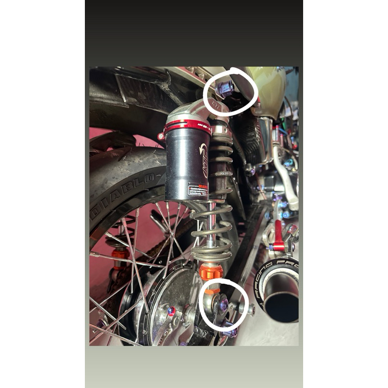 Baut titanium shock belakang Rx king