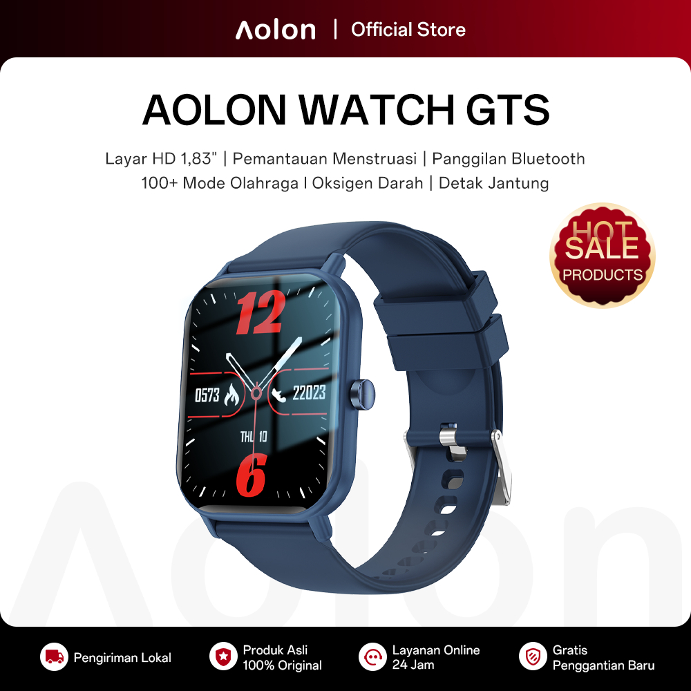 Aolon GTS Jam Smartwatch Original Running Pace Custom Watch Face Bluetooth Call Sport And Health Mon