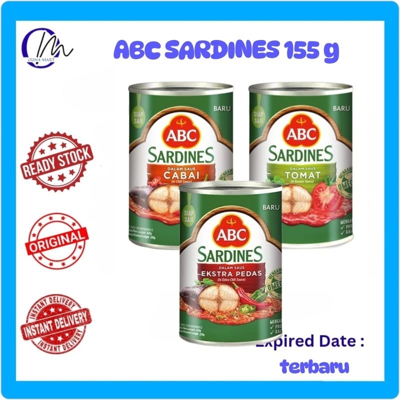 

ABC SARDINES TOMAT / CHILI / EXTRA PEDAS 155 GRAM