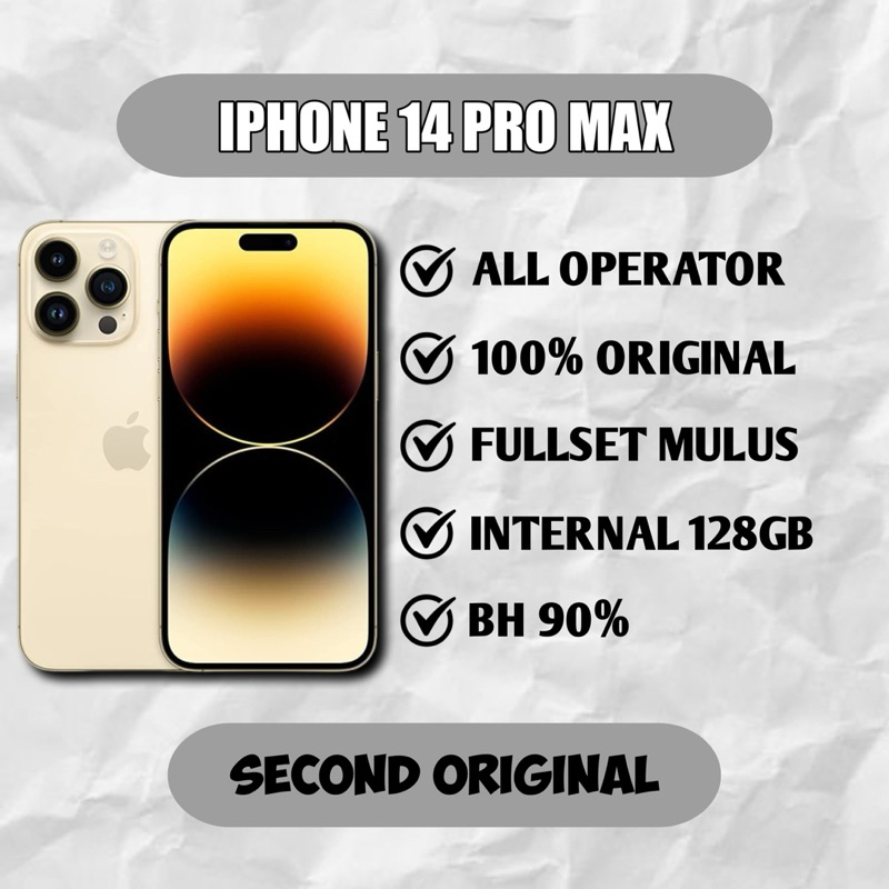 ( SECOND ) IPhone 14 Pro Max 128GB - Gold | IBOX | Original Apple