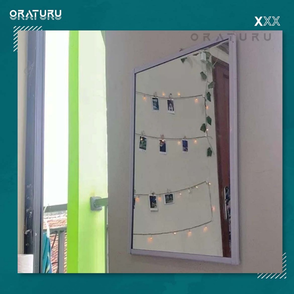 kaca cermin Tebal Ukuran 30 x 20 cm | cermin tempel dinding | cermin besar | cermin dinding tempel g