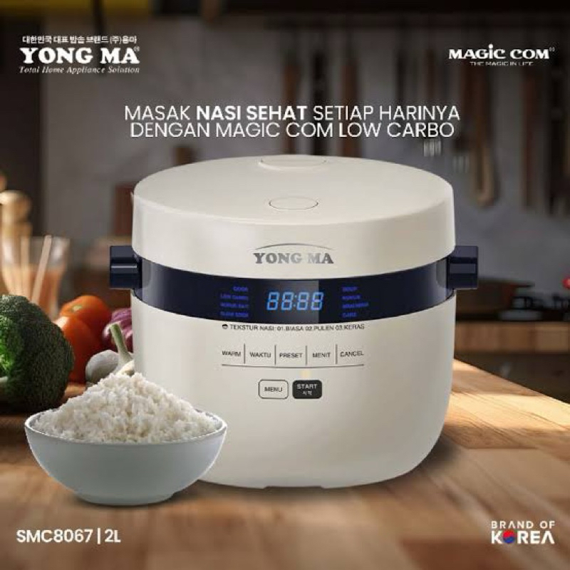 Magic Com Yong Ma SMC 8067 Low Carbo 2L