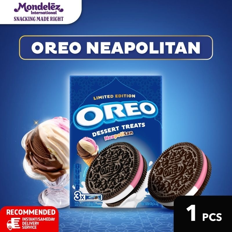 

Oreo Dessert Treats Neapolitan (3 x 131g) - [Special Edition] Cookies Biskuit Cemilan Anak & Dewasa