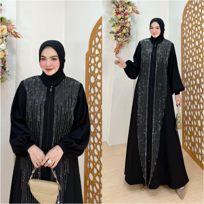 ABAYA NADIRA PAYET ORI SINESA GAMIS PREMIUM MURAH ADA JUMBO BIGSIZE