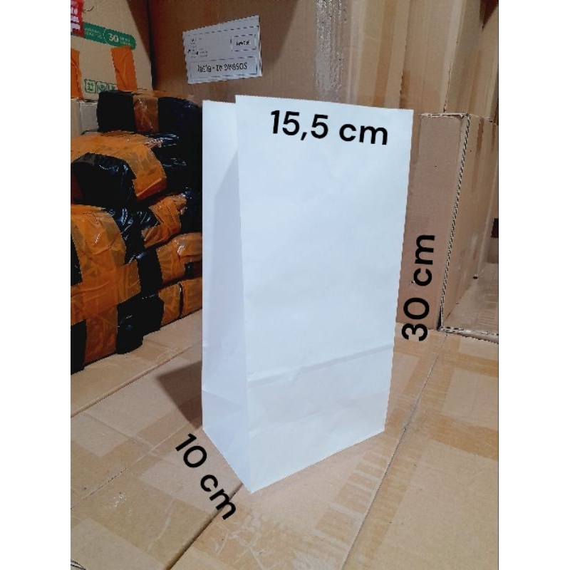 

Kantong Kertas Makanan Putih Paperbag 08 isi 100 Pcs