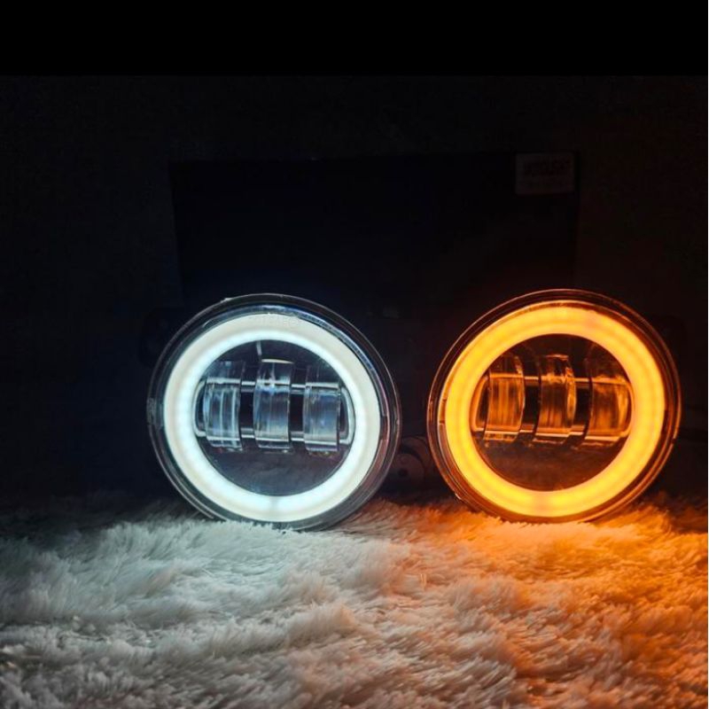 lampu LED foglamp Daymaker mini 4 inch 3 lensa sepasang