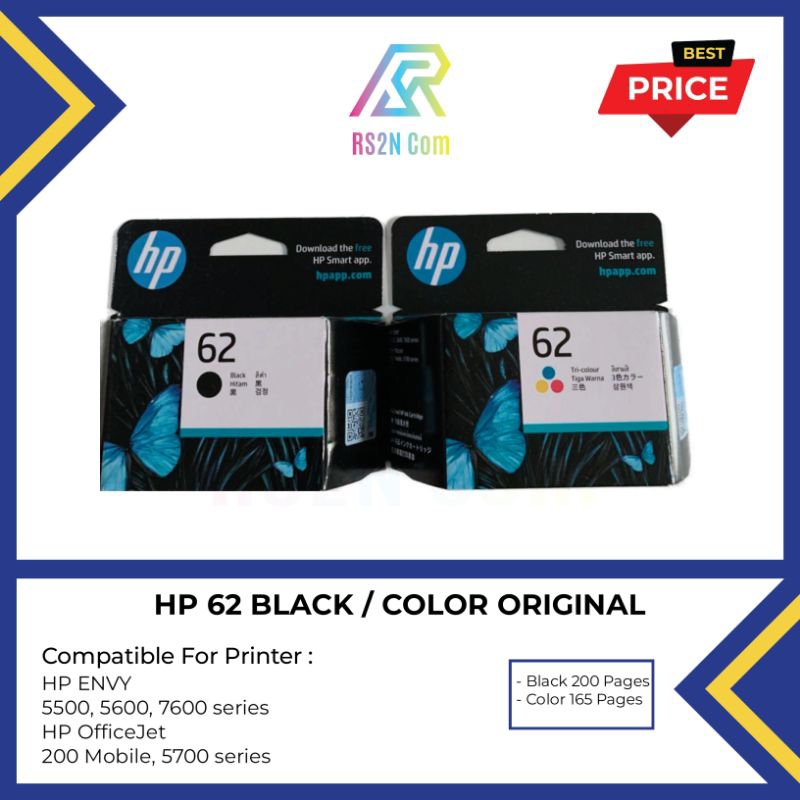 Tinta HP 62 Black / Color Original Ink Cartridge