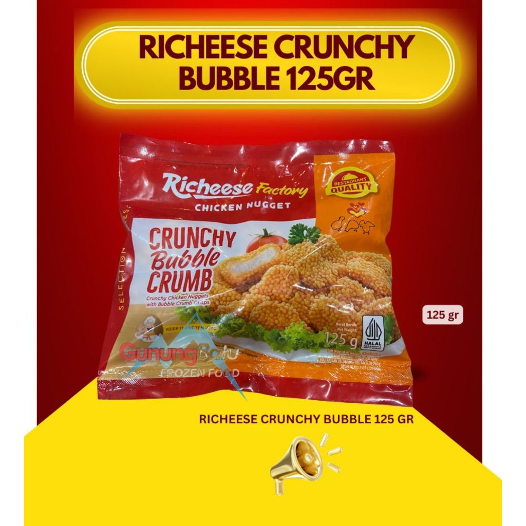 

RICHEESE FACTORY CHICKEN NUGGET BUBBLE CRUMB 125GR