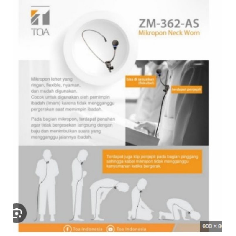 Mic Leher Mic Bando TOA ZM 362 Microphone TOA ZM 362 AS