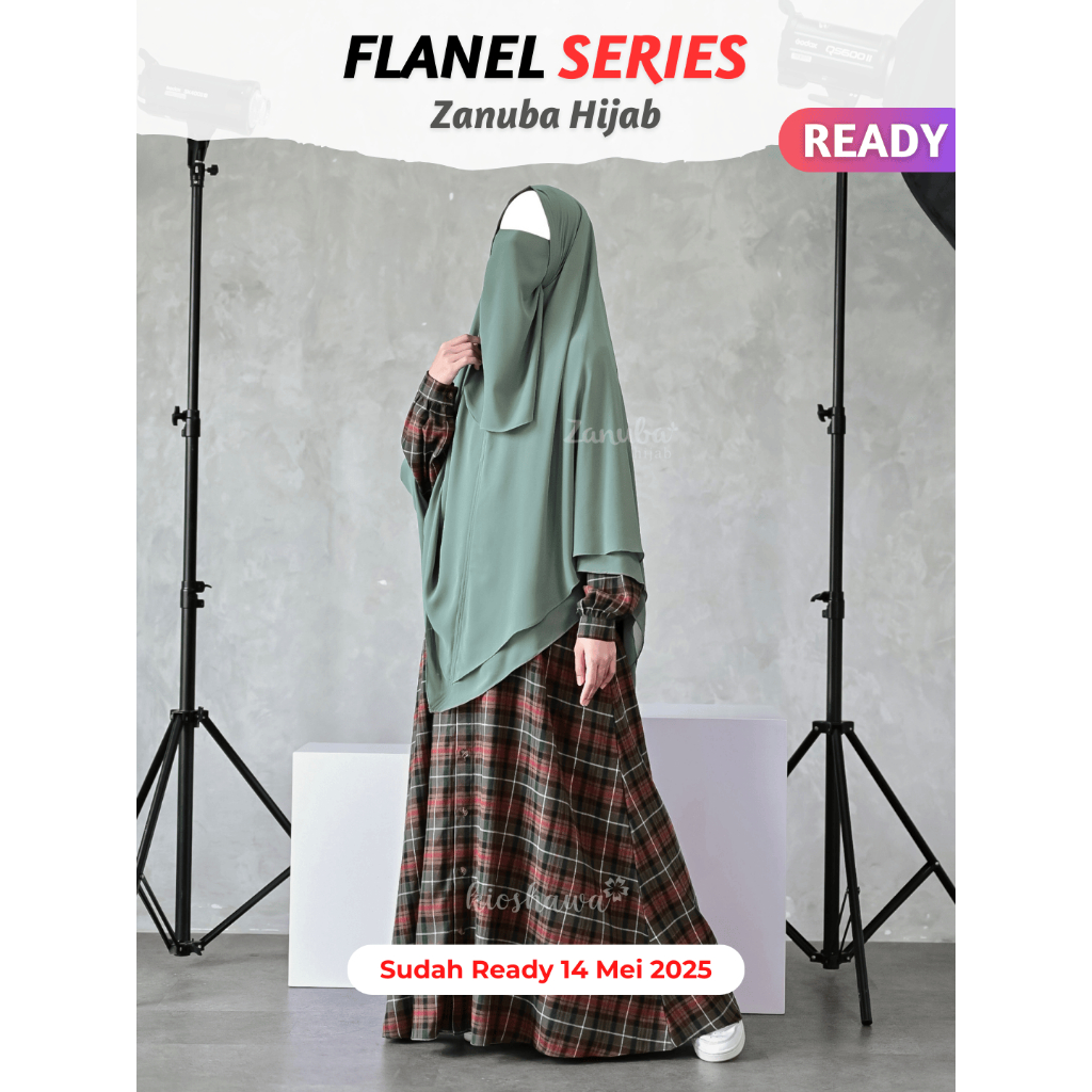 FLANELIA FLANNELA ELFLANNEL Zanuba Hijab Official Jilbabsyarie Elzanji . Gamis Dress Kemeja Flanel