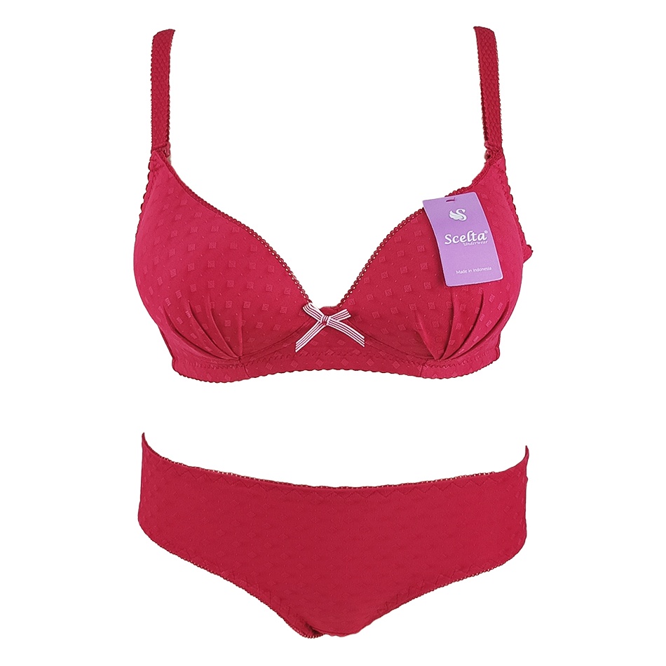 KODE A26E Scelta  Setelan Bra Dan Celana Dalam Wanita Bh Tanpa Kawat Busa Sedang Spm 36 Set Sc