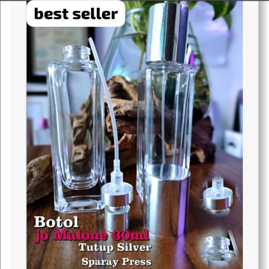 Botol parfum 30ml JoMalone press silver tutup rata