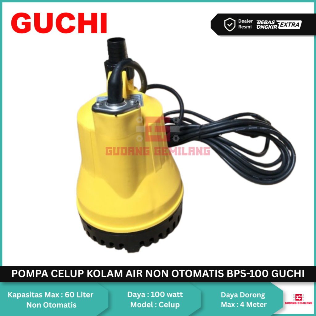 Pompa Celup Kolam Air Submersible Pump Non Otomatis BPS-100 GUCHI