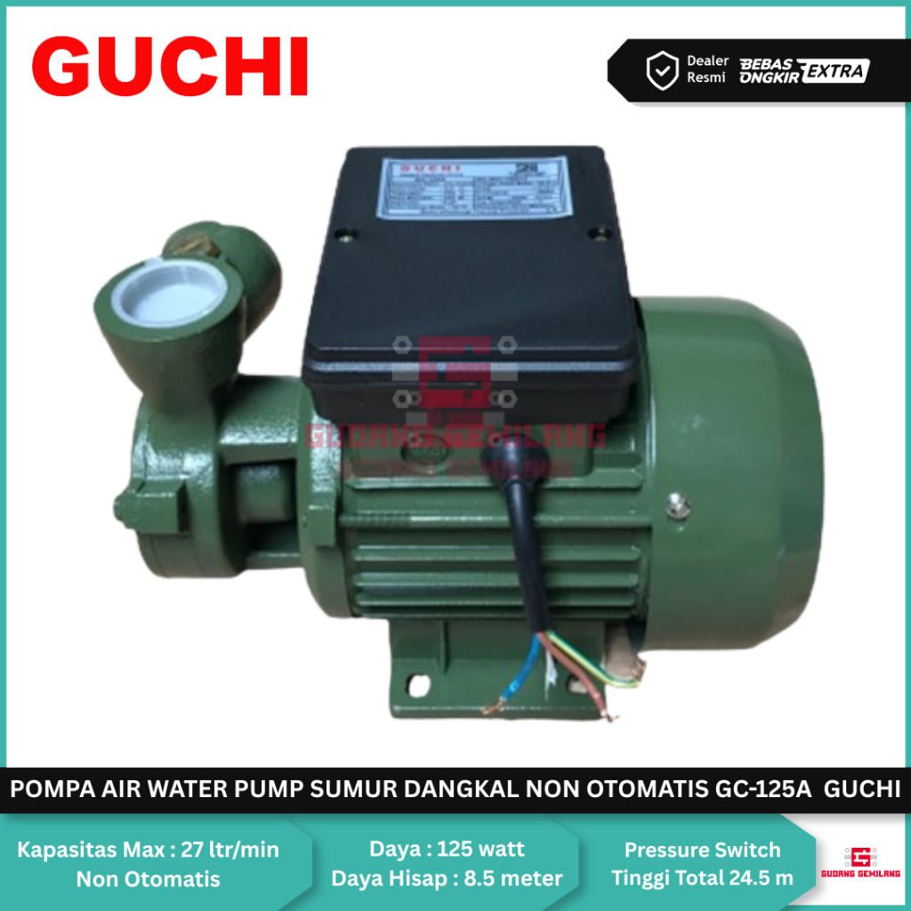 Pompa Air Water Pump Sumur Dangkal Non Otomatis GC-125A GC125A GUCHI