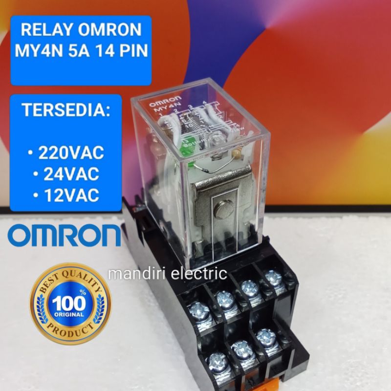relay Omron my4n/my4 12vdc 14kaki 5A+socket