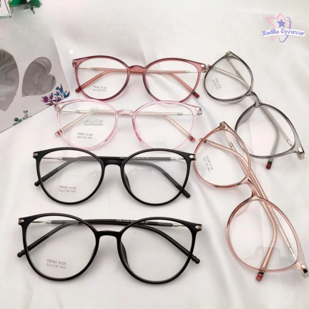 Frame Kacamata Photocromic Minus Wanita Kekinian UV Protection Branded | Lensa Plus Minus Silinder