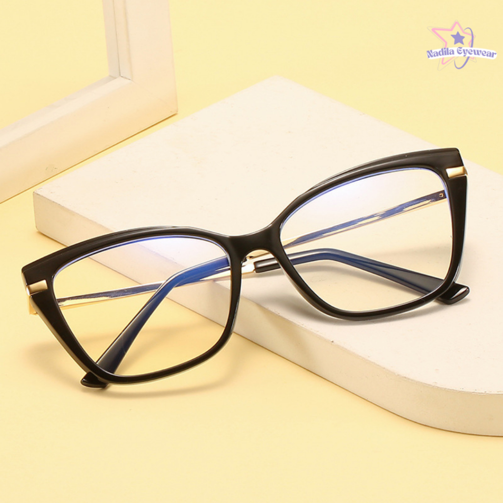 frame kacamata cat eye besar | kacamata minus photochromic | lensa minus | blueray | bluecromic