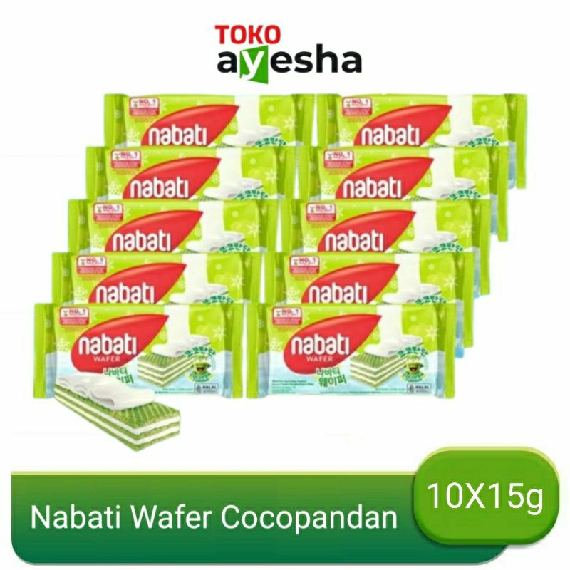 

Nabati Wafer Cocopandan 15 gr - 1 Pack isi 10 bks