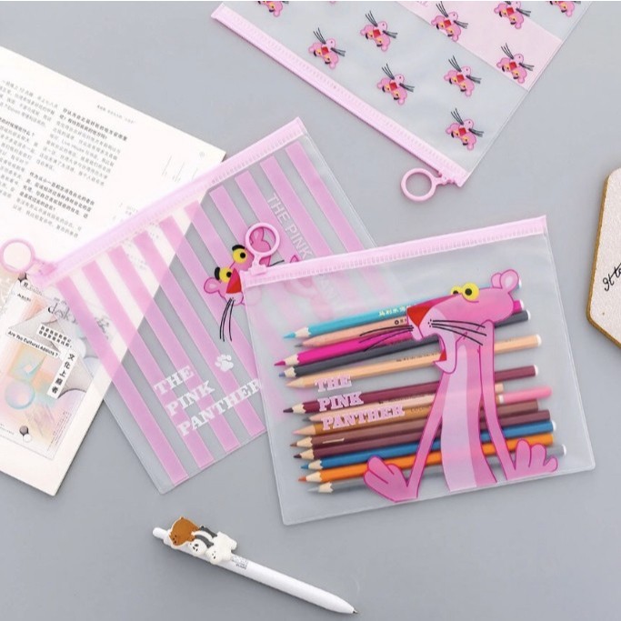 

TEMPAT PENSIL TRANSPARAN PINK PANTHER PENSIL CASE TEMPAT PENSIL MURAH