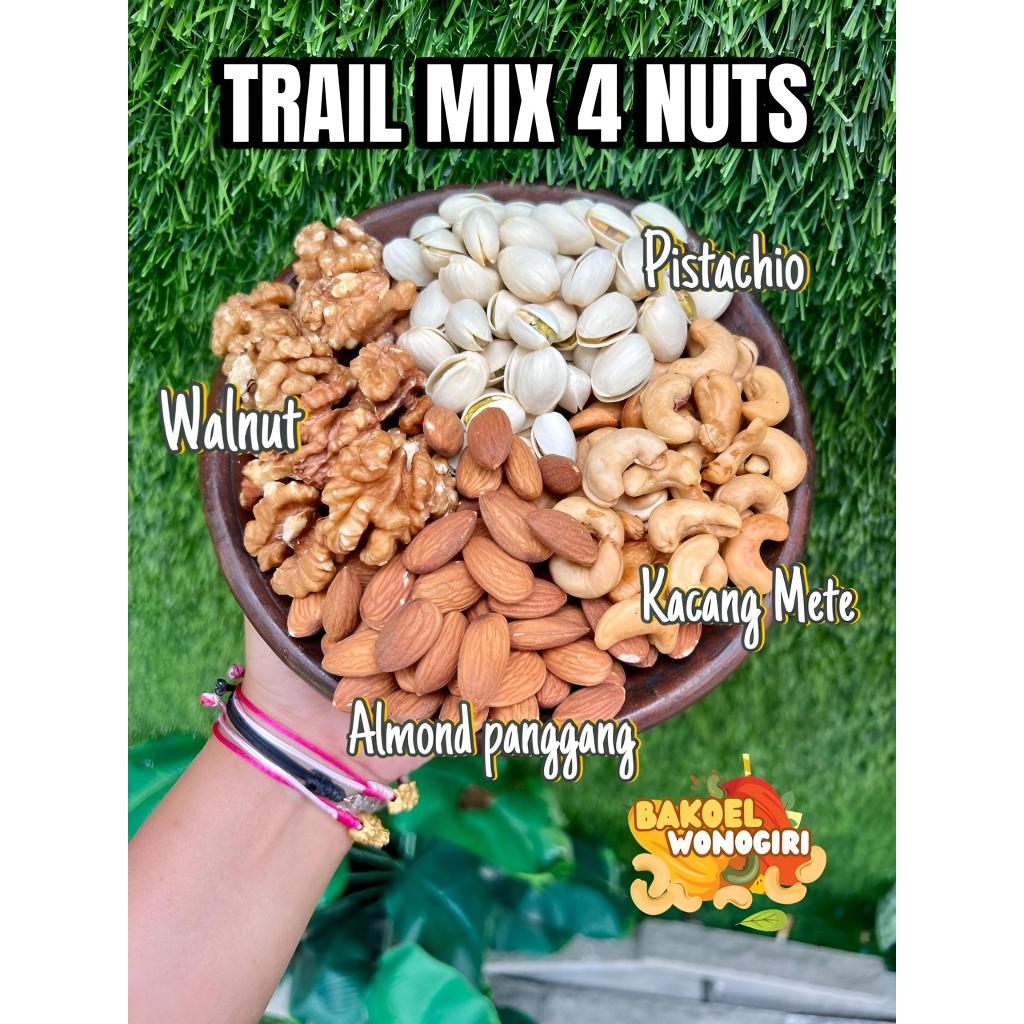 

Trail mix 4 kacang almond pistacio walnut kacang mete