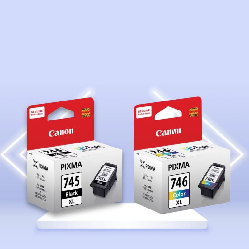 Paket Tinta Cartridge Canon PG 745xl Black Dan CL 746xl Colour Original