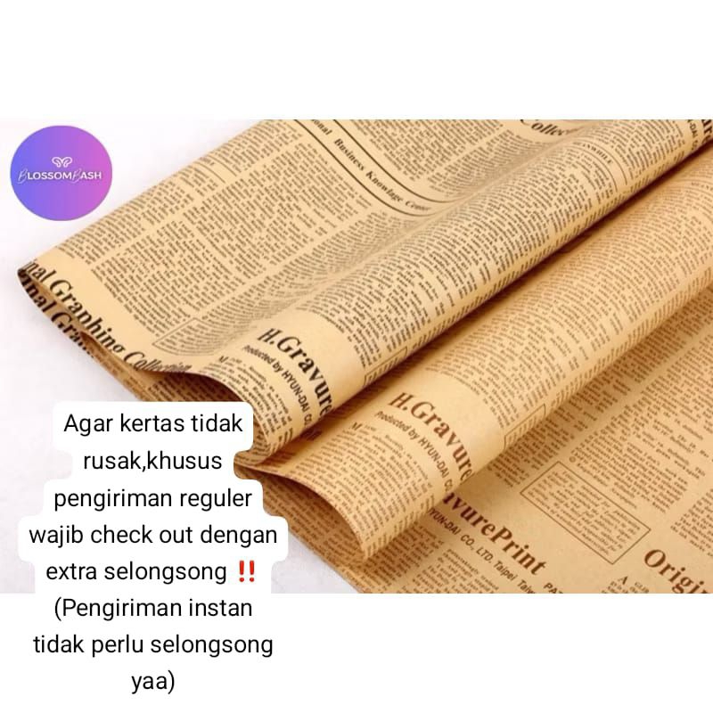 

[Per Pack] Newspaper Wrapping Paper / Kertas Wrapping Buket Motif Koran
