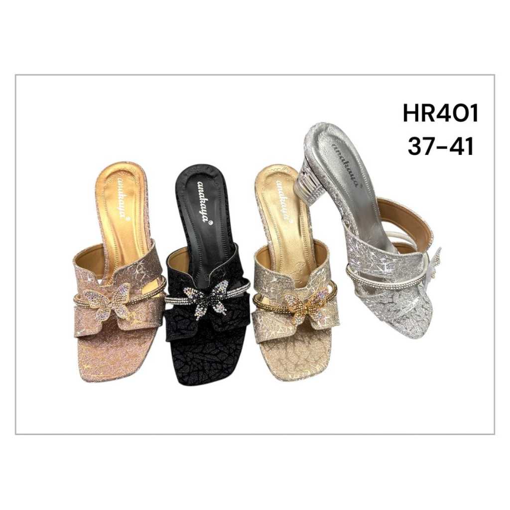 Anakaya HR 401  selop sendal pesta wanita hitam 37-41
