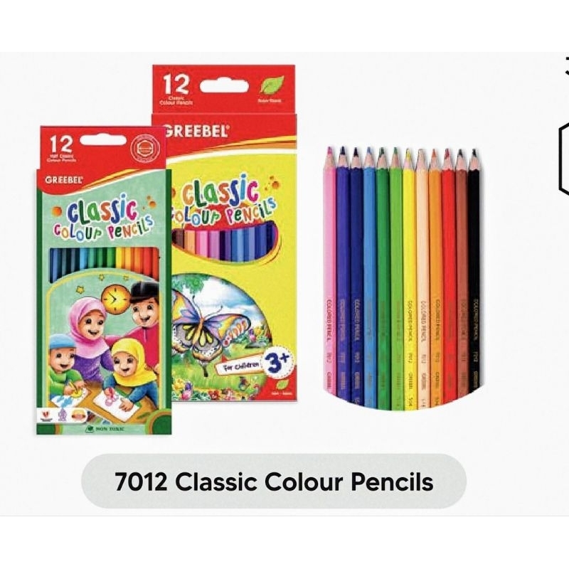

GREEBEL Pensil Warna 12 Warna Panjang Classic Color Pencils (7012)