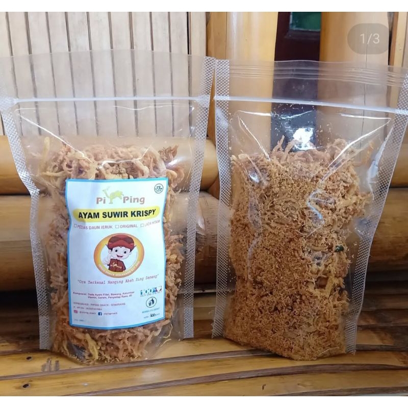 

Keripik Ayam Suwir (sudah kering spinner tanpa minyak) produk homemade UMKM pipingsnack semarang