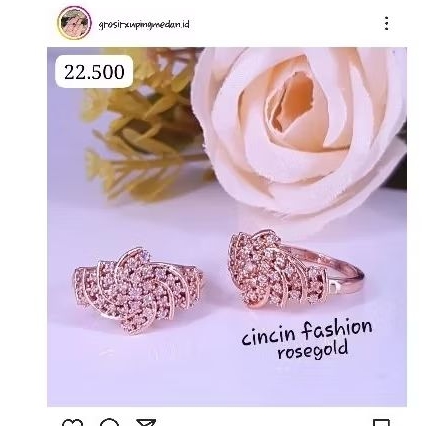 GROSIR XUPING MEDAN cincin kipas rose gold swasa