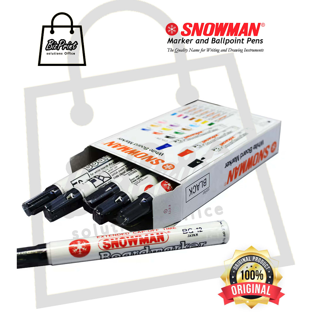 

Spidol Whiteboard Snowman (12pcs) 100% original SNOWMAN