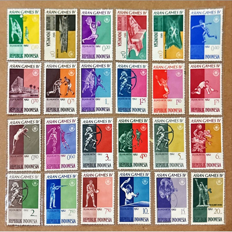 

(BA) PRANGKO INDONESIA 1962 ASIAN GAMES IV MNH , 24V COMPLIT SET.