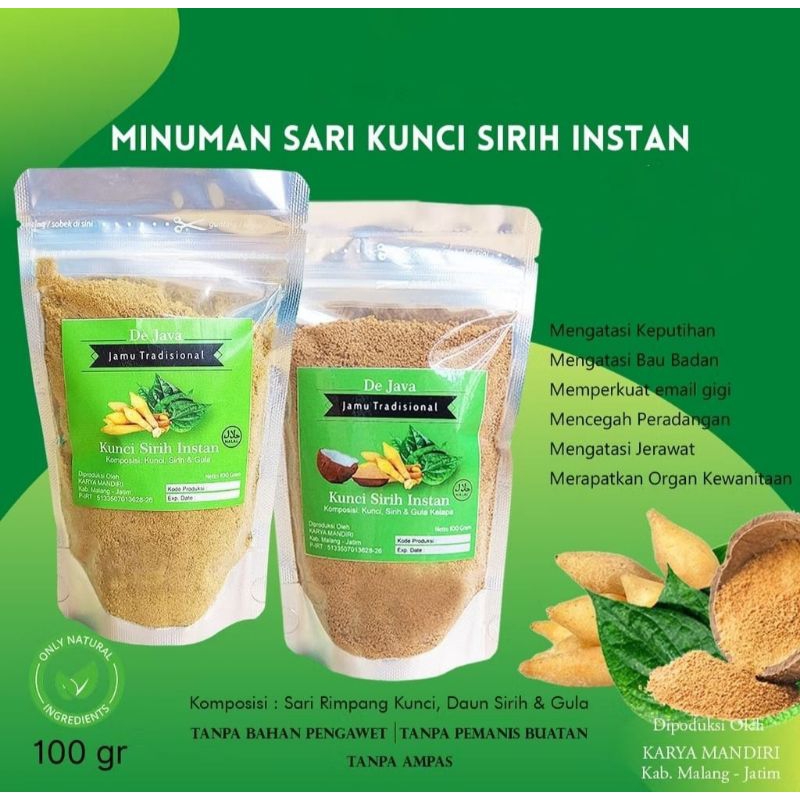 

Kunci Sirih Instan Bubuk Kunci Sirih Tanpa Ampas 100gr Herbal