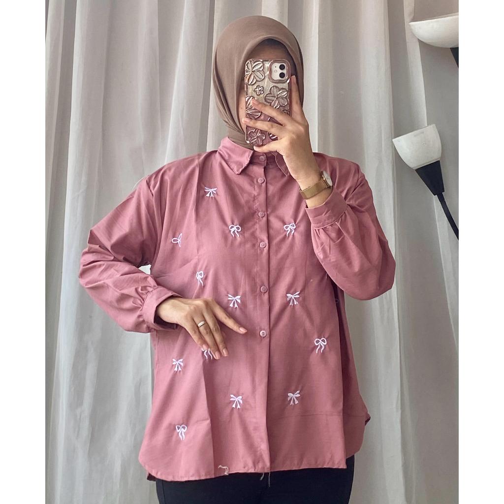 ANAYA KEMEJA MOTIF BORDIR PITA | ATASAN KEMEJA WANITA MOTIF BORDIR PITA