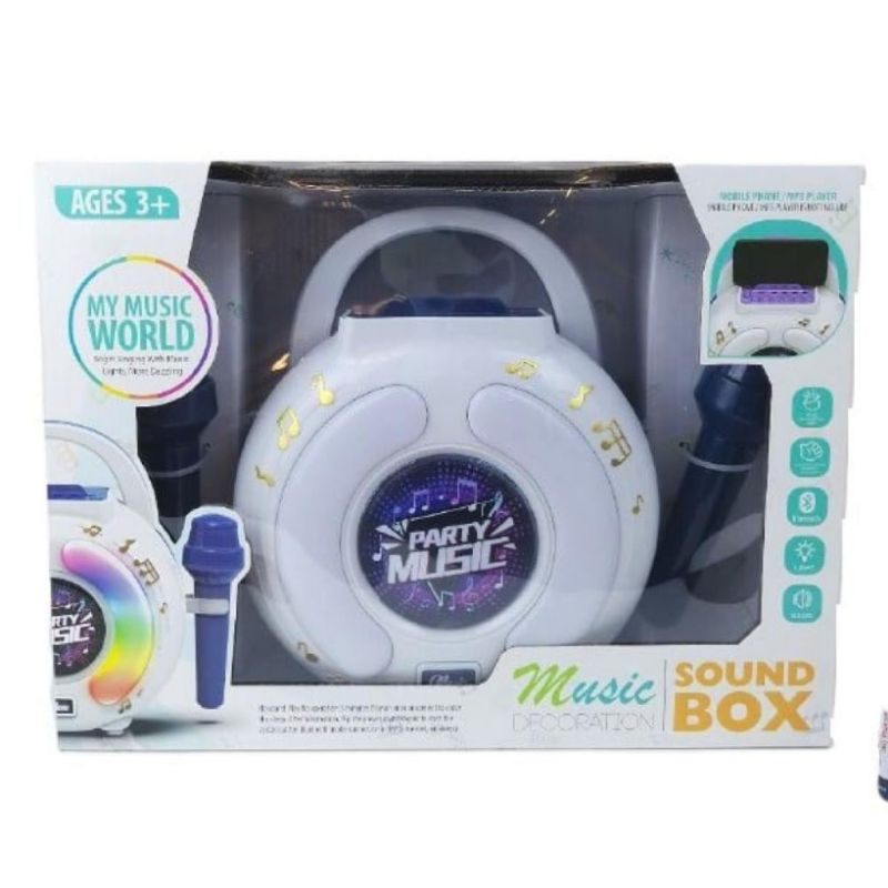 Mainan anak musik box with mic music world sound box original