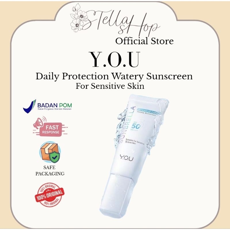 YOU Sunbrella Intensive Care Watery Sunscreen SPF50+ PA++++ [Sunscreen Kevin COC] Tabir Surya Kulit 