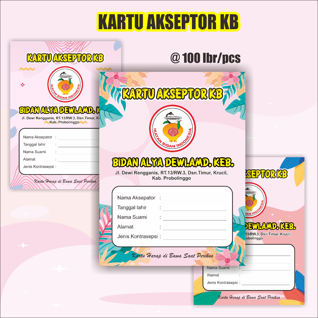 

kartu akseptor KB custom, kartu keluarga berencana , kartu KB