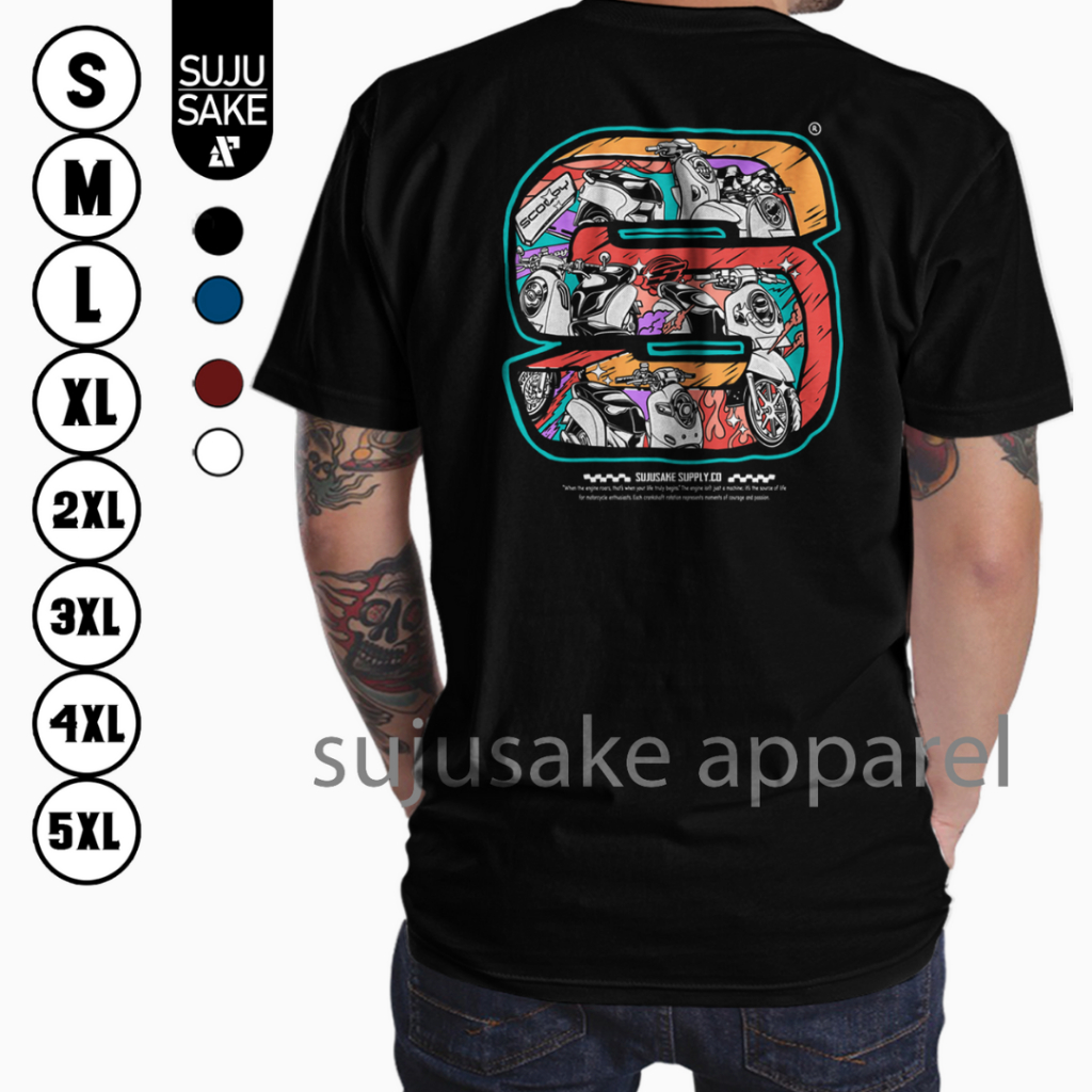 Baju Kaos Atasan Pria Cowok Cewek Honda Scoopy Distro Original Sujusake Apparel Murah Keren Terbaru