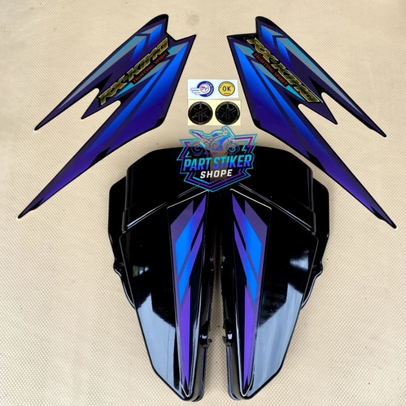 COVER BOK AKI RX KING HITAM FULLSET STRIPING BIRU 2002 TEPONG AKI RX KING HITAM BOK AKI RX KING HITA